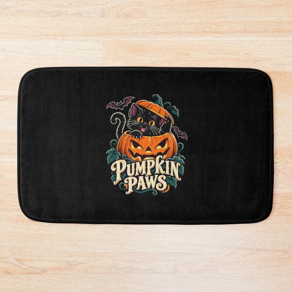 Item preview, Pumpkin Paws – Black Cat and Jack-o-Lantern designed and sold by electricpeacock.