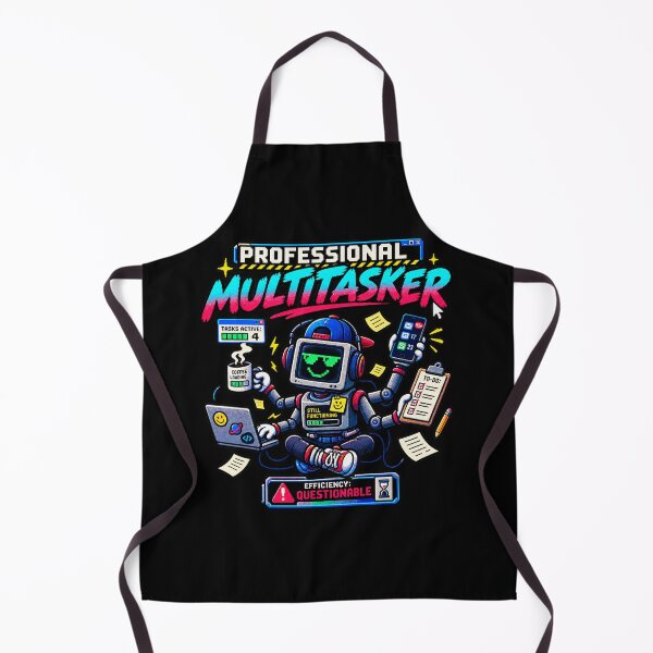 Item preview, Professional Multitasker – Retro Pixel Work Humor designed and sold by Mad Factory Designs.