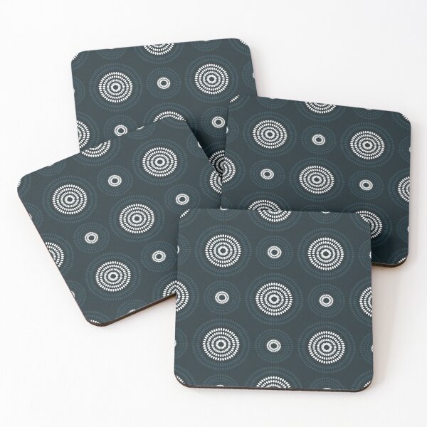 Item preview, Dark Navy Geometric Dotted Circle Tribal Pattern designed and sold by Mindful Wall Art Studio.