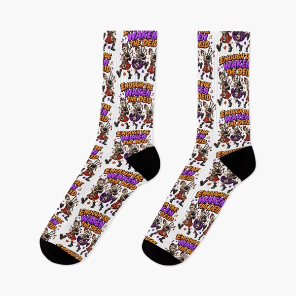 Item preview, Scottish Skeleton Bagpipers Halloween - Enough to Waken the deid! designed and sold by SMalcolmDesigns.