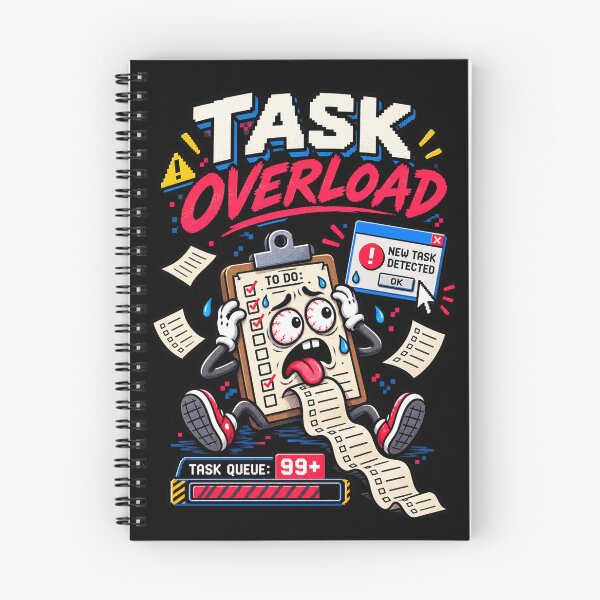 Item preview, Task Overload – Retro Pixel Work Chaos Humor designed and sold by Mad Factory Designs.