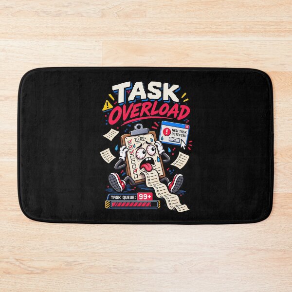 Item preview, Task Overload – Retro Pixel Work Chaos Humor designed and sold by Mad Factory Designs.