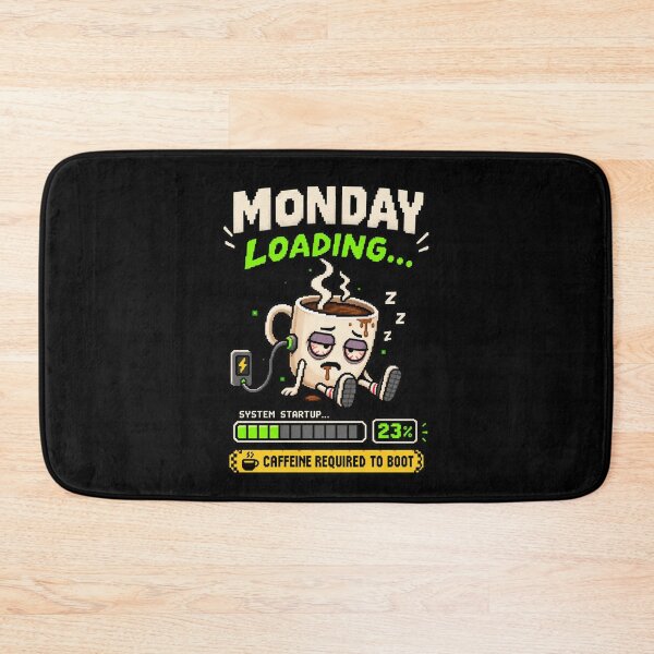 Item preview, Monday Loading – Caffeine Required Pixel Humor designed and sold by Mad Factory Designs.
