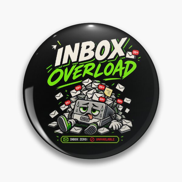 Item preview, Inbox Overload – Retro Pixel Email Humor designed and sold by Mad Factory Designs.