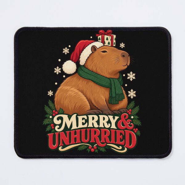 Item preview, Merry and Unhurried – Christmas Capybara designed and sold by electricpeacock.