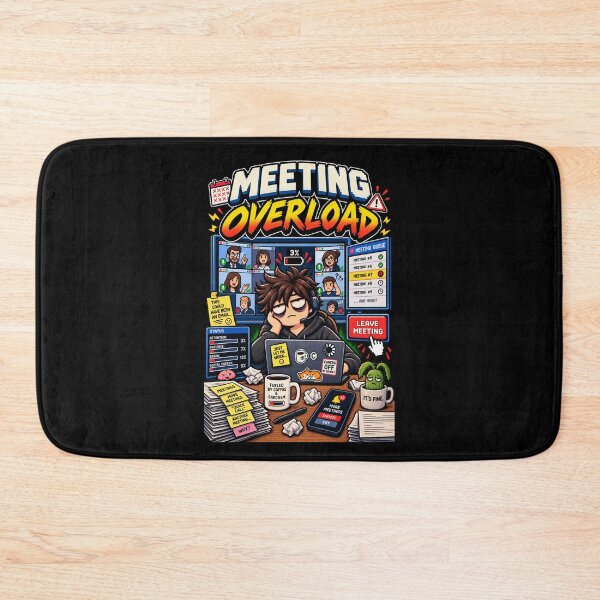 Item preview, Meeting Overload – Retro Pixel Work Meeting Humor designed and sold by Mad Factory Designs.