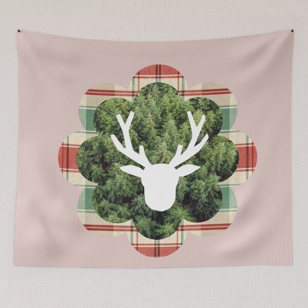 Item preview, Rustic White Reindeer & Christmas Ornaments Ornament Art designed and sold by Liberarteprint.