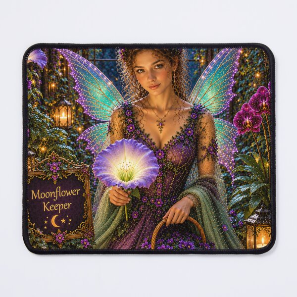 Item preview, Moonflower Keeper – Enchanted Halloween Greenhouse Fairy-Upscaled designed and sold by Novel Works Studio.