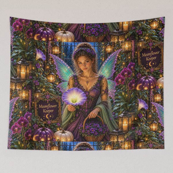 Item preview, Moonflower Keeper – Enchanted Halloween Greenhouse Fairy-Upscaled designed and sold by Novel Works Studio.