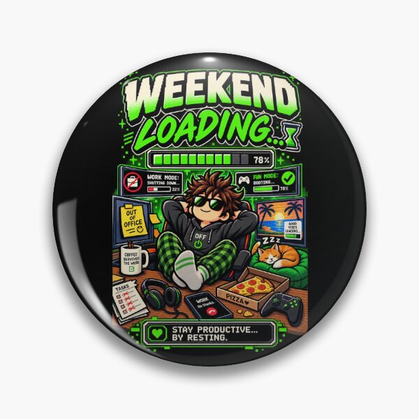 Item preview, Weekend Loading – Retro Pixel Work Mode Humor designed and sold by Mad Factory Designs.