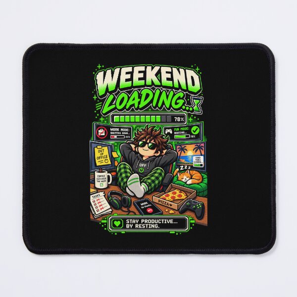 Item preview, Weekend Loading – Retro Pixel Work Mode Humor designed and sold by Mad Factory Designs.