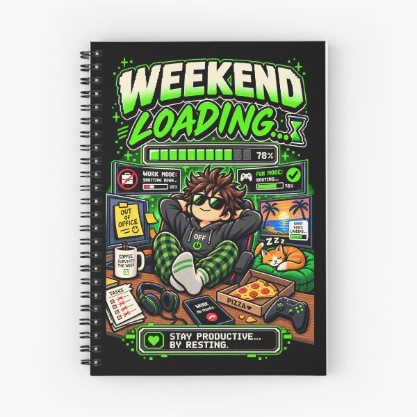 Item preview, Weekend Loading – Retro Pixel Work Mode Humor designed and sold by Mad Factory Designs.