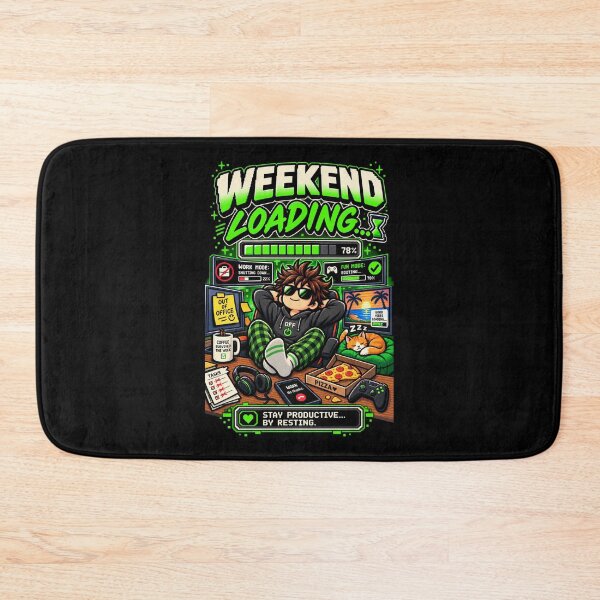 Item preview, Weekend Loading – Retro Pixel Work Mode Humor designed and sold by Mad Factory Designs.
