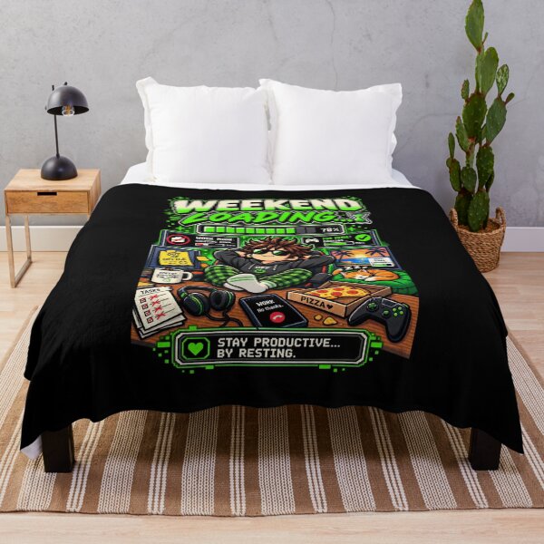 Item preview, Weekend Loading – Retro Pixel Work Mode Humor designed and sold by Mad Factory Designs.