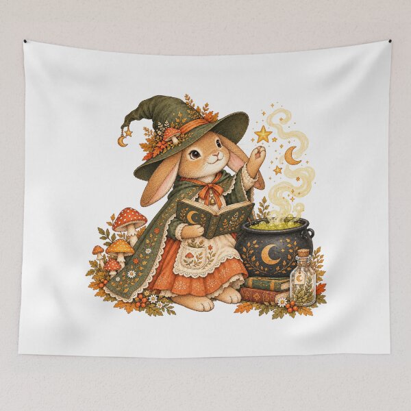 Item preview, Cozy Halloween Bunny Witch designed and sold by KMGalleria.