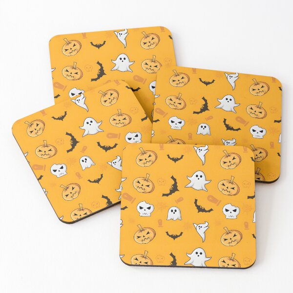 Item preview, Cute Halloween Ghost, Pumpkin, Skull and Bat Seamless Pattern designed and sold by interdesigner.