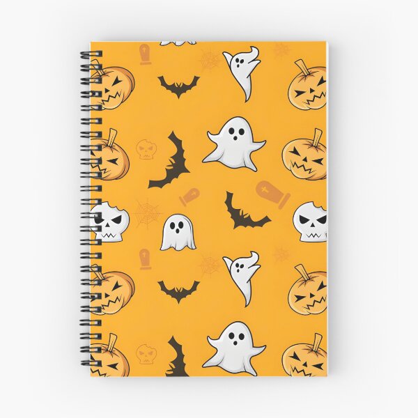 Item preview, Cute Halloween Ghost, Pumpkin, Skull and Bat Seamless Pattern designed and sold by interdesigner.