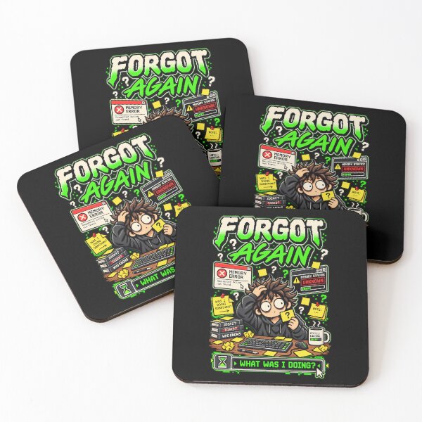 Item preview, Forgot Again – Retro Pixel Memory Error Humor designed and sold by Mad Factory Designs.
