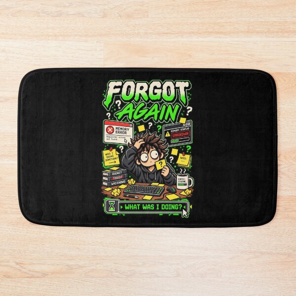 Item preview, Forgot Again – Retro Pixel Memory Error Humor designed and sold by Mad Factory Designs.