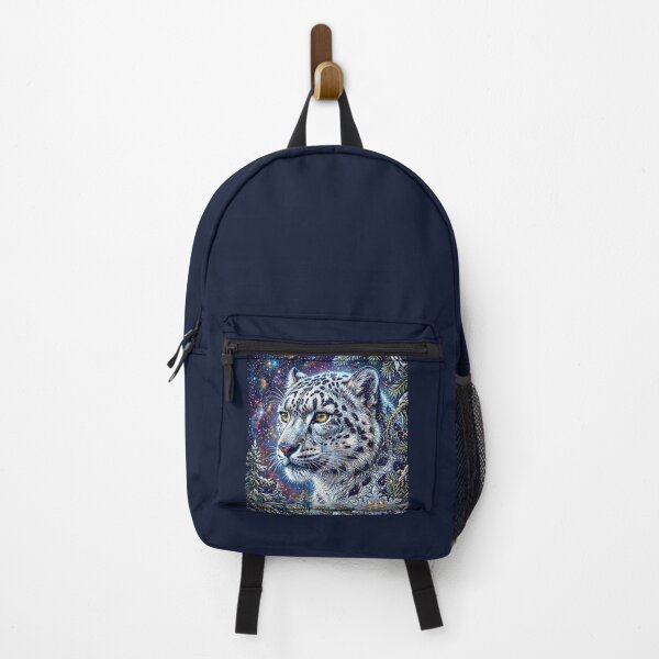 Item preview, Snow Leopard with Golden Eyes in a Starry Winter Forest designed and sold by ManJiangHong.