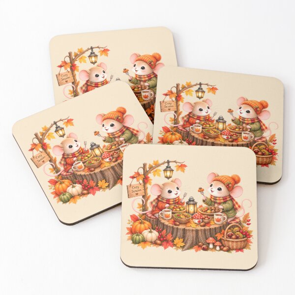 Item preview, Cozy Autumn Mice Feast – Cute Fall Harvest Friends designed and sold by blankTeeShirt.