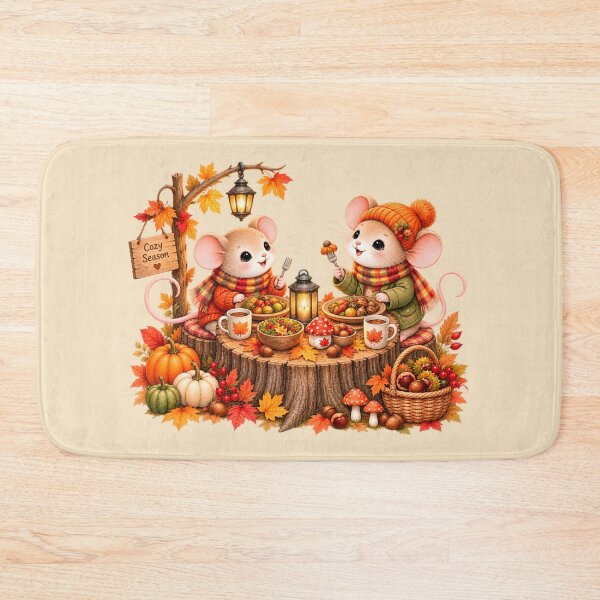 Item preview, Cozy Autumn Mice Feast – Cute Fall Harvest Friends designed and sold by blankTeeShirt.