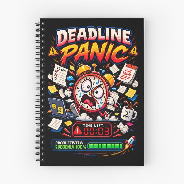 Item preview, Deadline Panic – Last Minute Productivity Pixel Humor designed and sold by Mad Factory Designs.