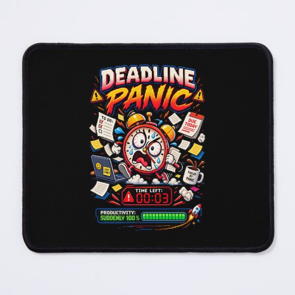 Item preview, Deadline Panic – Last Minute Productivity Pixel Humor designed and sold by Mad Factory Designs.