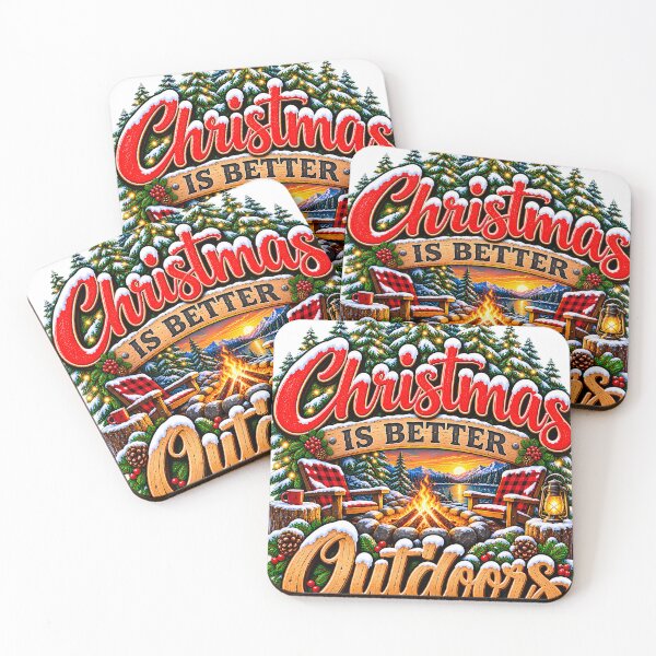Item preview, Christmas Is Better Outdoors Campfire Camping Christmas designed and sold by 198tees.