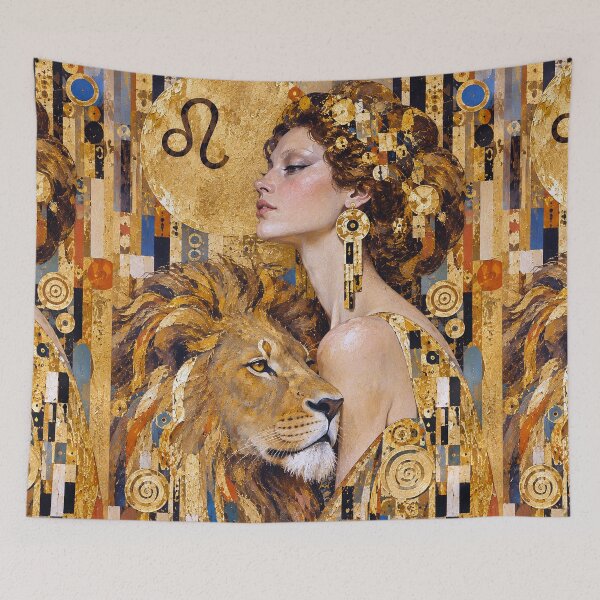 Item preview, Leo Zodiac Painting – Majestic Lion Astrology Art designed and sold by GalleryKauffeld.