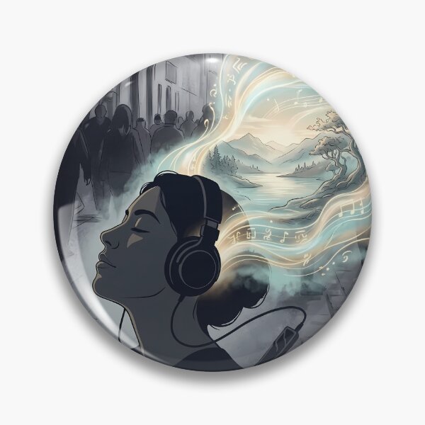 Item preview, Music Escape - Mind Landscape Art with Headphones designed and sold by HeloyPinter.