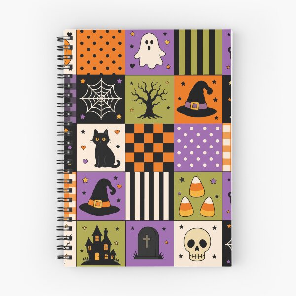 Item preview, Retro Halloween Patchwork Spooky Pattern designed and sold by VibnWalls.