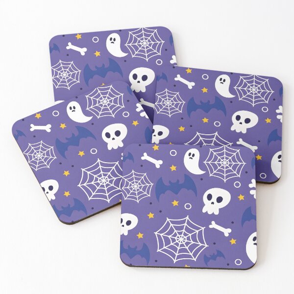 Item preview, Purple Halloween Skull, Ghost and Spiderweb Seamless Pattern designed and sold by interdesigner.