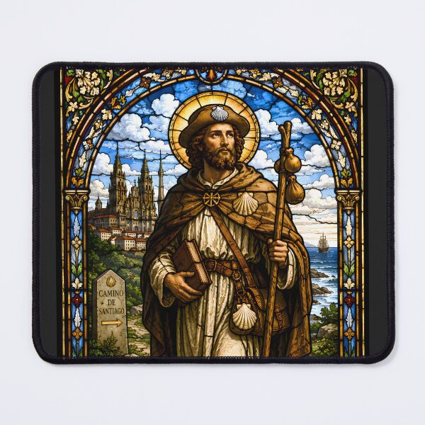 Item preview, Saint James Pilgrim Stained Glass designed and sold by Sybille-Yates.