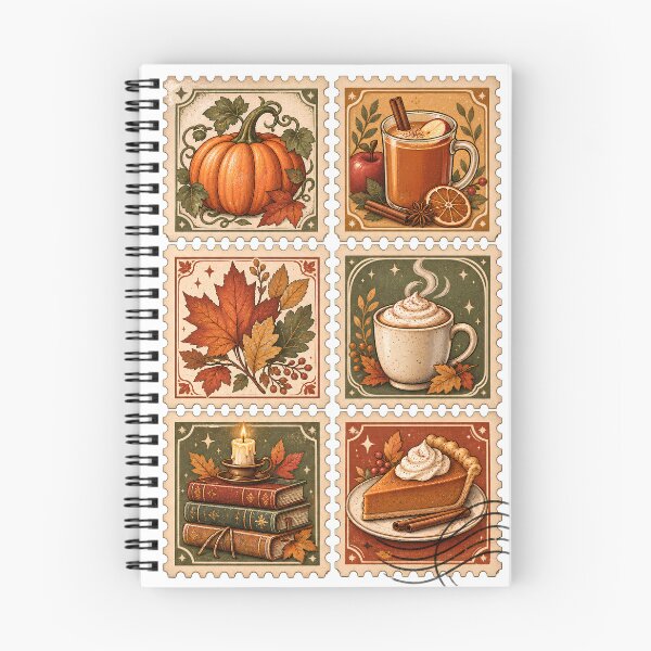 Item preview, Cozy Fall Postage Stamps – Pumpkin Spice and Autumn Leaves designed and sold by pinkaesthetik.