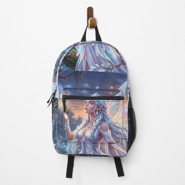 Item preview, Opalite Fairy with Glowing Butterfly – Iridescent Fantasy Art designed and sold by Ditstyle.