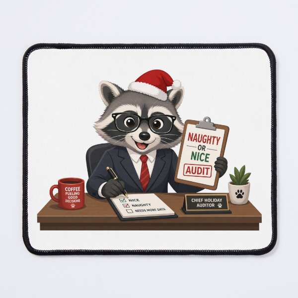 Item preview, Santa Favorite Auditor Christmas Raccoon designed and sold by SeasonalChic.