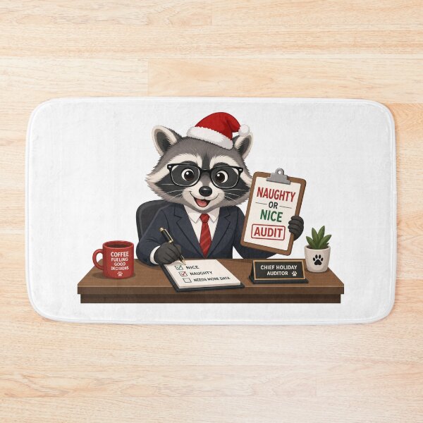 Item preview, Santa Favorite Auditor Christmas Raccoon designed and sold by SeasonalChic.