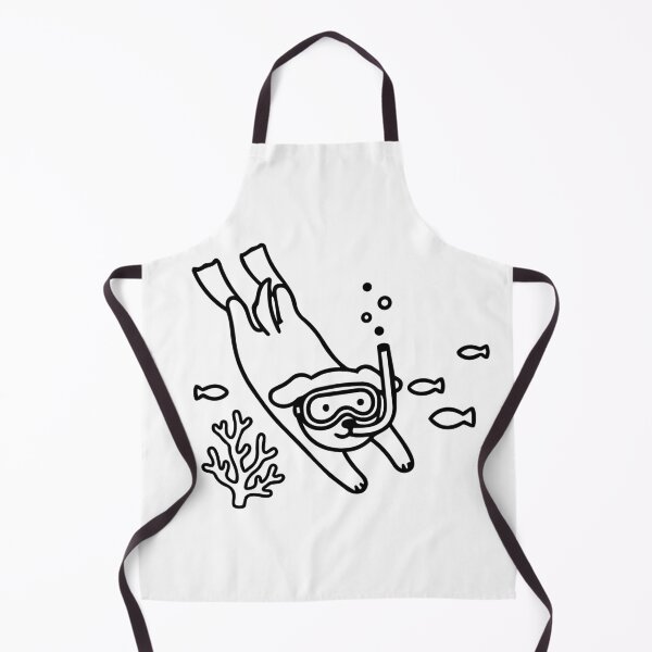 Item preview, Cute Scuba Diving Dog Underwater Snorkeling Art (Black Outline) designed and sold by Life Farming.