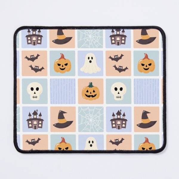 Item preview, Cute Halloween Icons Pastel Checkerboard Pattern designed and sold by VibnWalls.