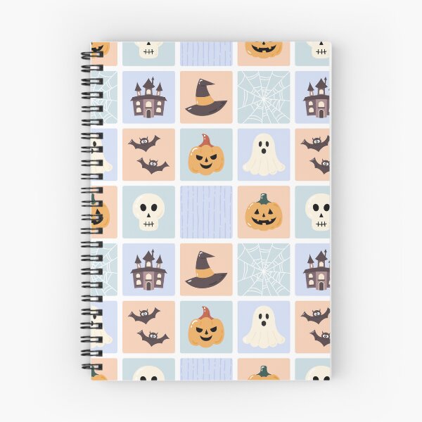 Item preview, Cute Halloween Icons Pastel Checkerboard Pattern designed and sold by VibnWalls.