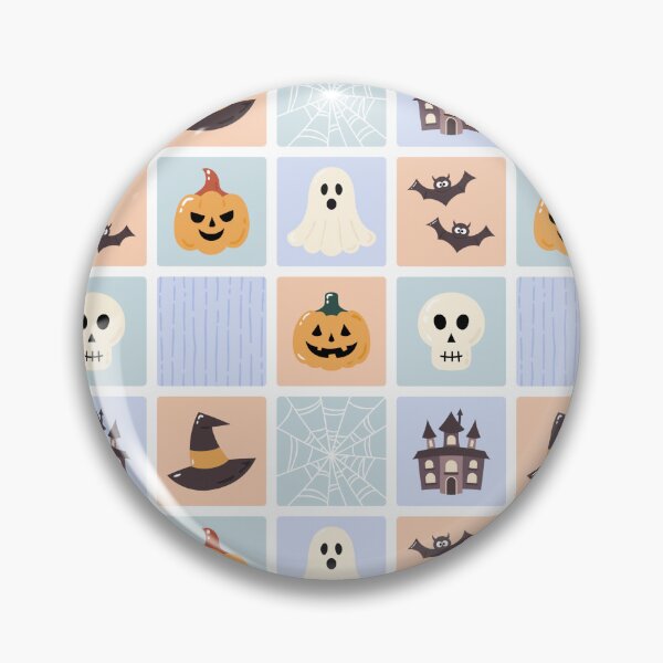 Item preview, Cute Halloween Icons Pastel Checkerboard Pattern designed and sold by VibnWalls.
