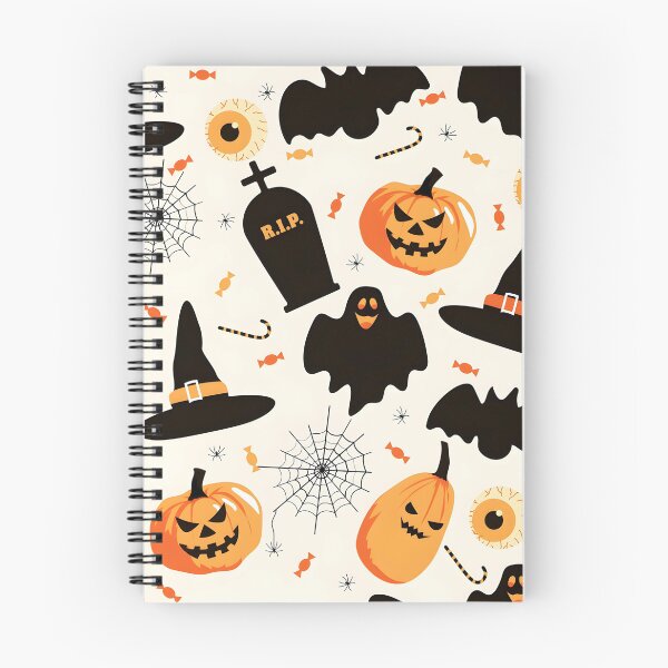 Item preview, Halloween Witch Hat, Pumpkin, Tombstone and Eyeball Seamless Pattern designed and sold by interdesigner.