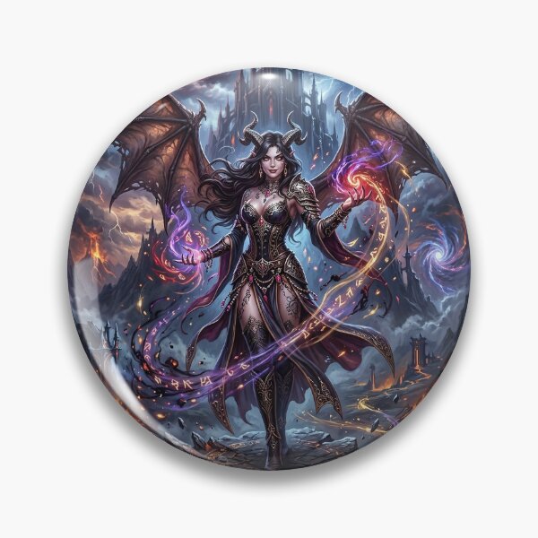 Item preview, Winged Succubus Casting Magic Under a Blood Moon designed and sold by Lucid Dream Pixel.