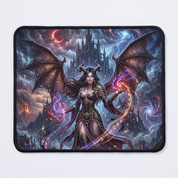 Item preview, Winged Succubus Casting Magic Under a Blood Moon designed and sold by Lucid Dream Pixel.