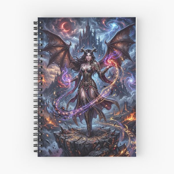Item preview, Winged Succubus Casting Magic Under a Blood Moon designed and sold by Lucid Dream Pixel.
