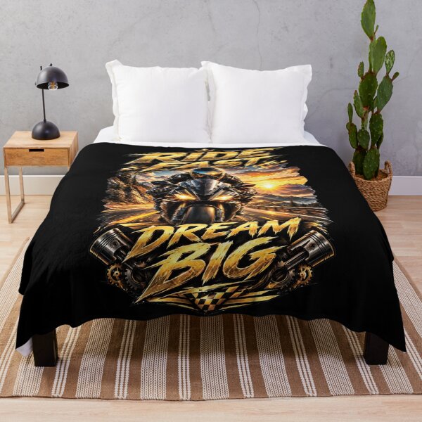 Item preview, Ride Fast Dream Big Motorcycle Adventure Design designed and sold by M. Mamdouh Artworks.