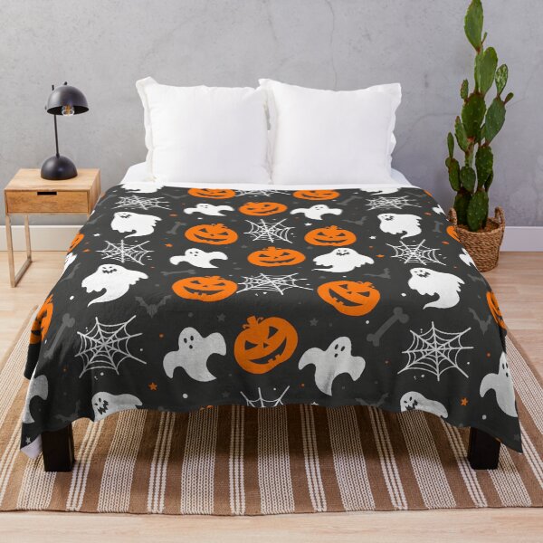 Item preview, Halloween Pumpkin, Ghost and Spiderweb Seamless Pattern designed and sold by interdesigner.