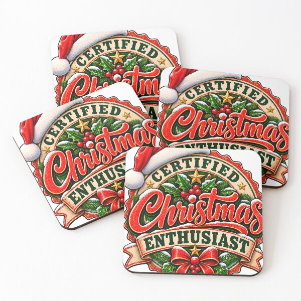 Item preview, Certified Christmas Enthusiast Vintage Badge Christmas Lover designed and sold by 198tees.