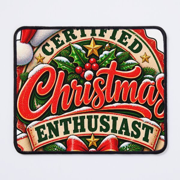 Item preview, Certified Christmas Enthusiast Vintage Badge Christmas Lover designed and sold by 198tees.